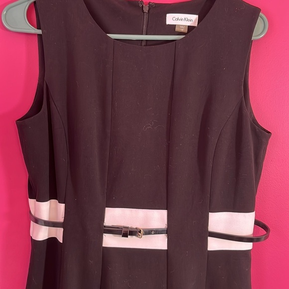 Calvin Klein dressy belted dress. - Picture 2 of 5